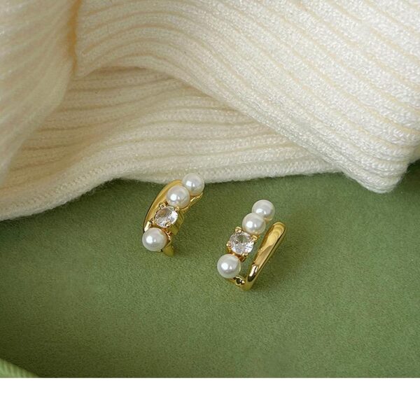 Minimalist Pearl Ear Cuffs - Image 2