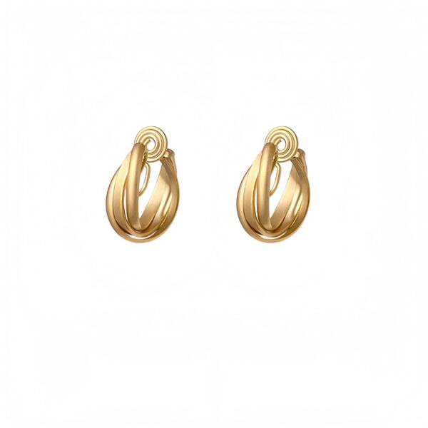 Twisted Elegance Gold Hoop Ear Clips