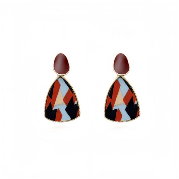 Bold Mosaic Art Deco Ear Clips