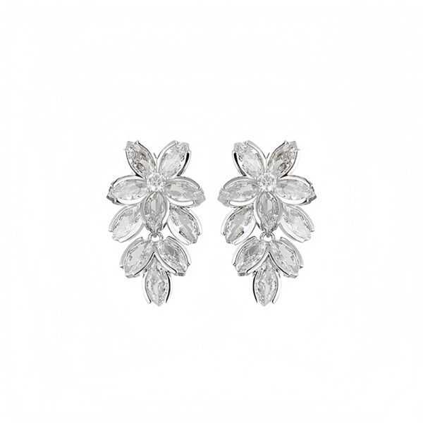 Crystal Petal Elegance Ear Clips